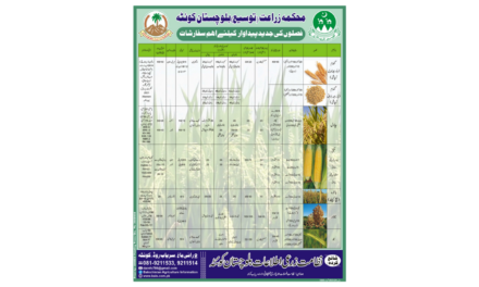 “Important Recommendations for Modern Crop Production – Balochistan Agriculture Department 2024”